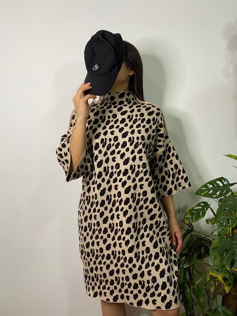 Vestito oversize leopardato