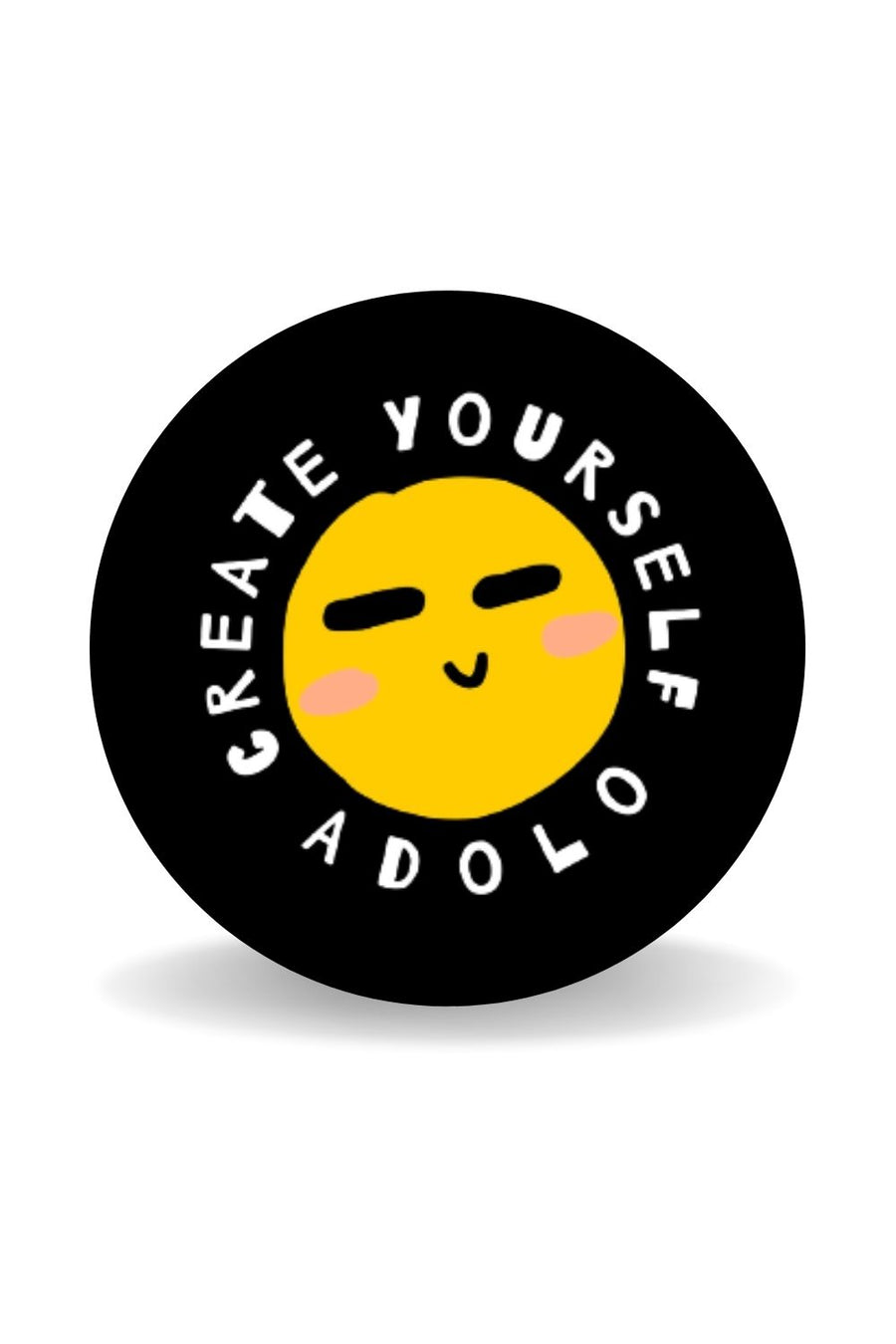 Sticker adesivo Create yourself adolo nero e giallo.